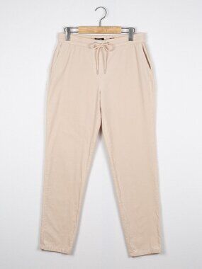 Olsen Lisa Fine Corduroy Drawstring Pants Beige Sand US 8 Medium D38